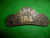184th Battalion (Lisgar, Manitoba) Block Type Shoulder Title Badge
